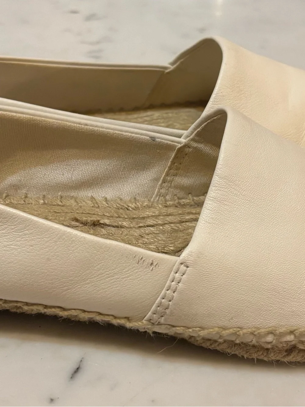 Tory Burch Cream and Black Slip-On Espadrilles, Size 9